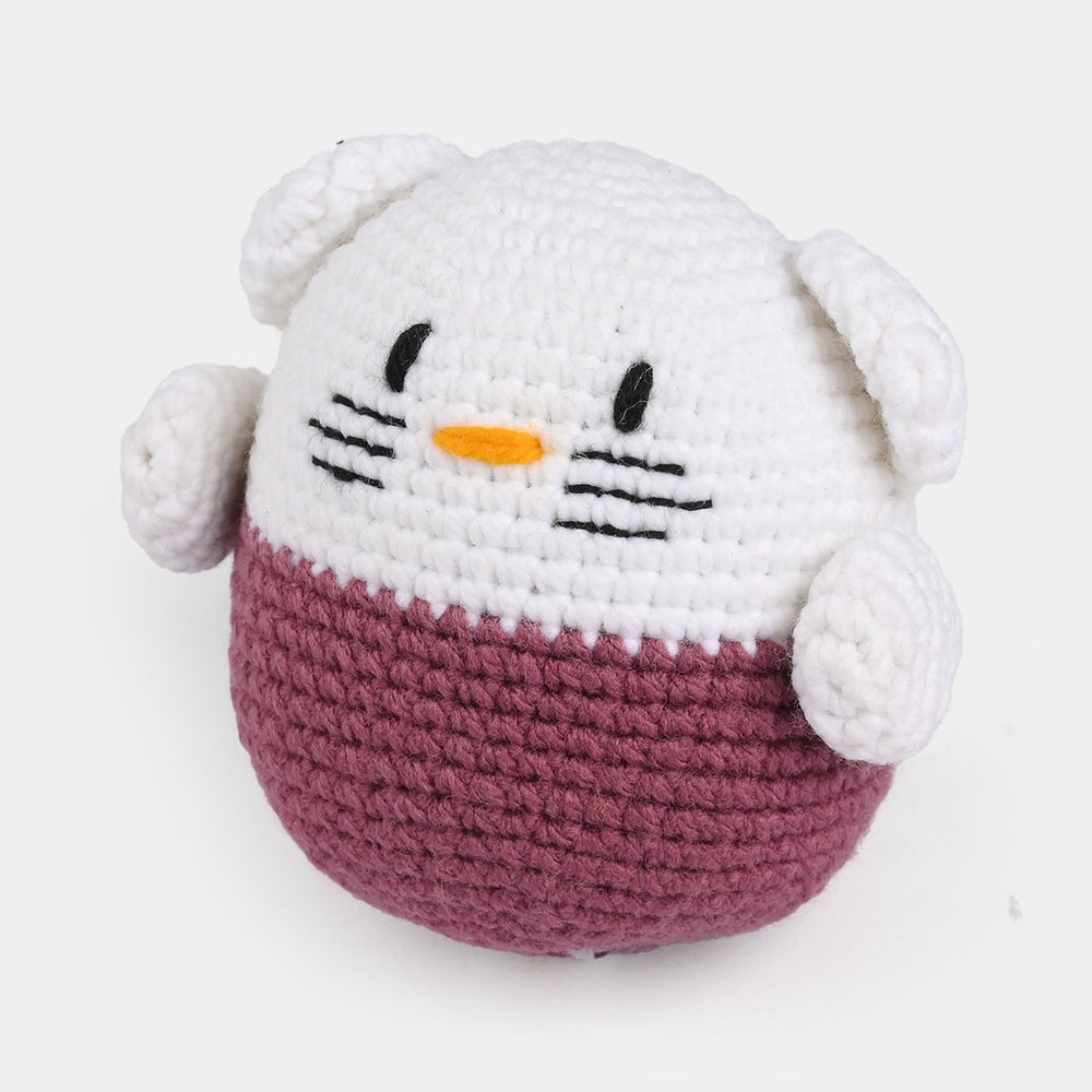 Maroon & White Character Handmade Crochet Stuff Toy