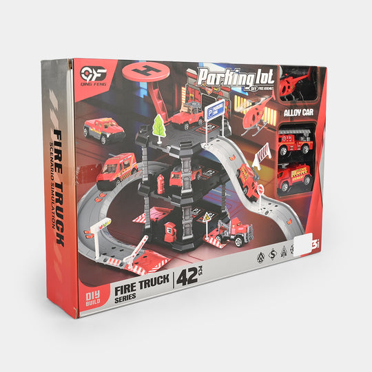 Fire Truck Series Parking Lot Playset