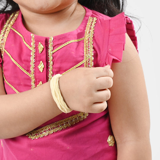 Infant Girls Jacquard 2-Piece Set (Ruby) - Shocking Pink
