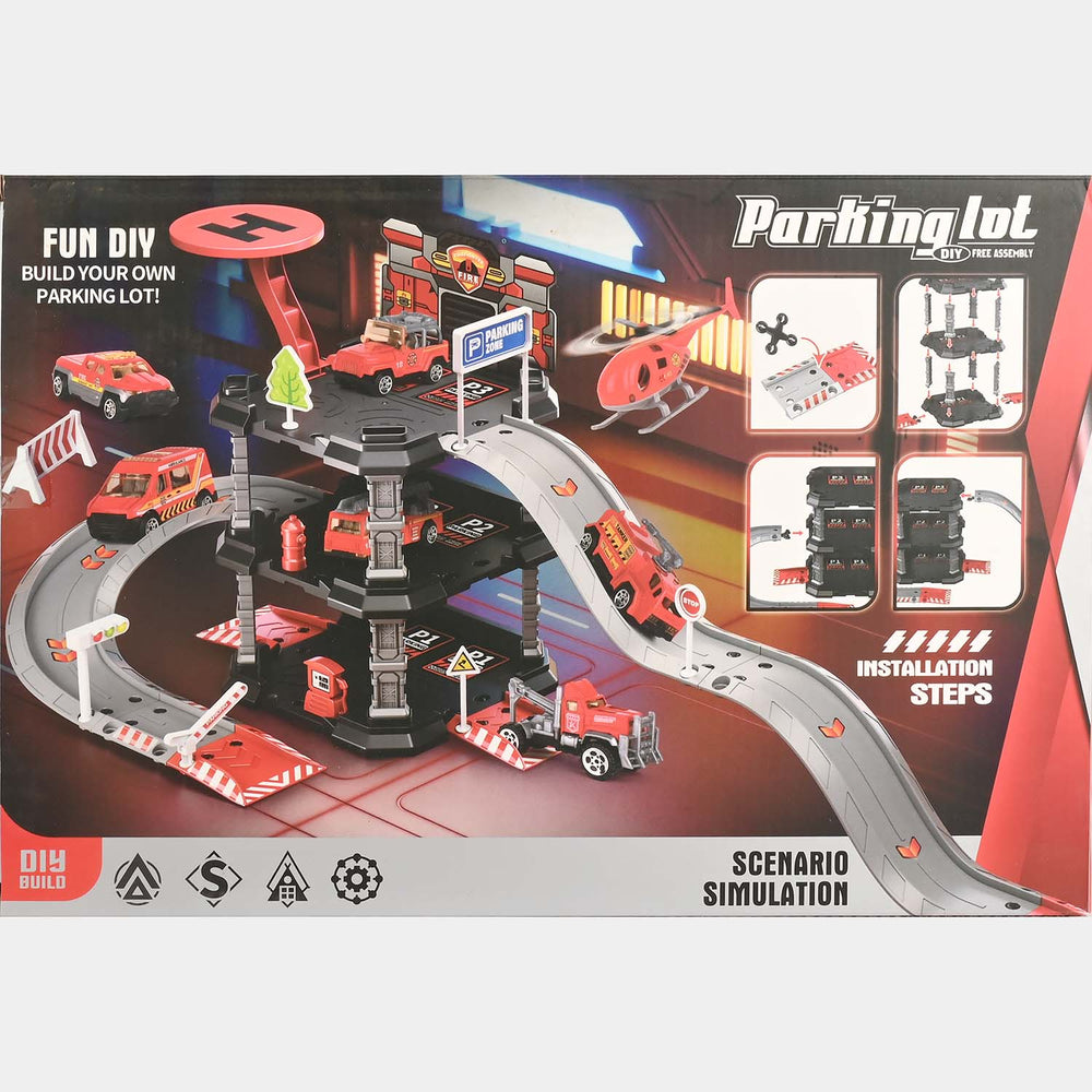 Fire Truck Series Parking Lot Playset