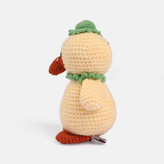 Yellow Chick Red Bow Crochet Stuff Toy