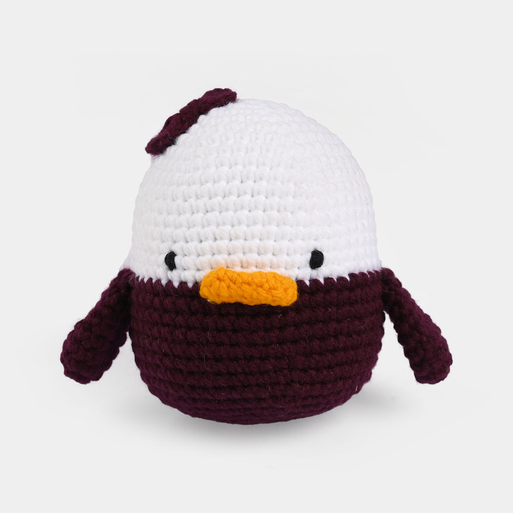 Maroon & White Duck Crochet Stuff Toy