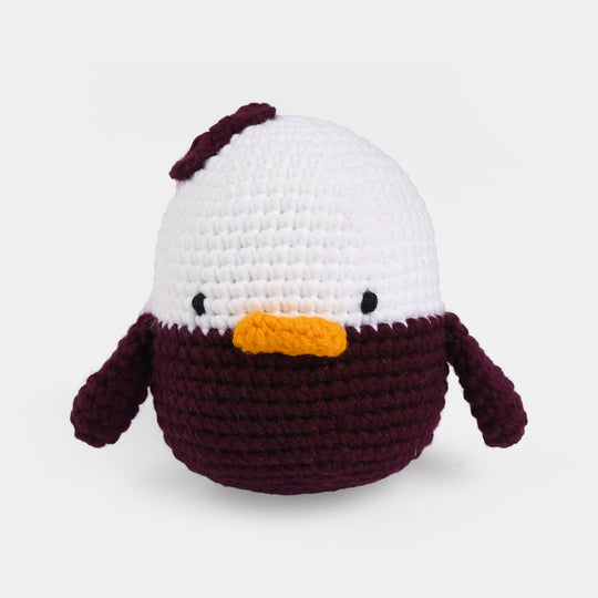 Maroon & White Duck Crochet Stuff Toy