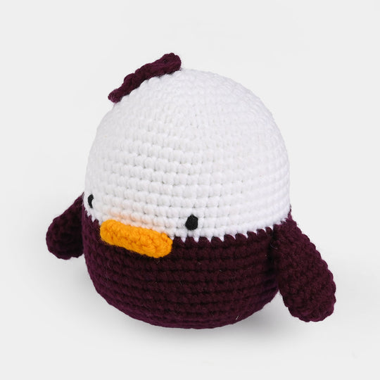 Maroon & White Duck Crochet Stuff Toy