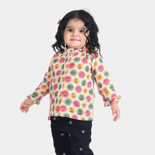 Infant Girls Chai Biscuit Top – Multi