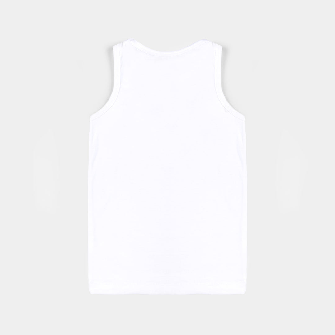 Boys Cotton Jersey Vest 2 Pcs-White