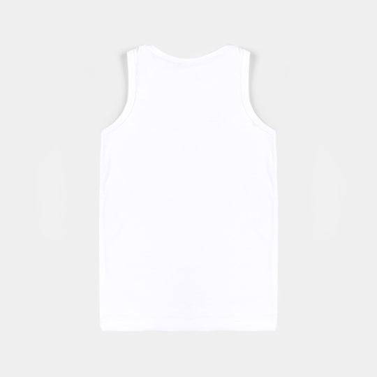 Boys Cotton Jersey Vest 2 Pcs-White