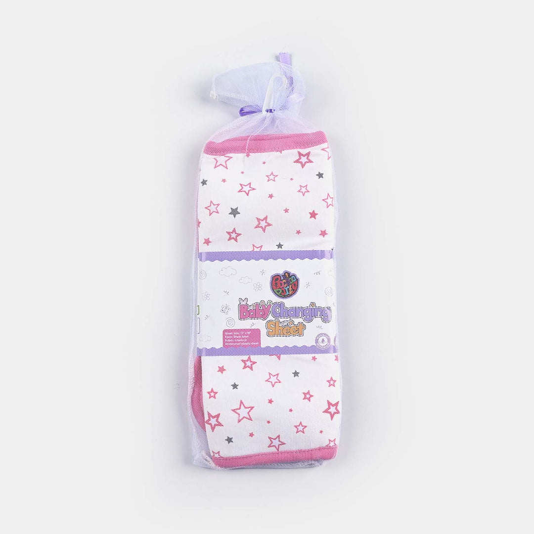 Baby Changing Sheet 13x16 Star | Pink