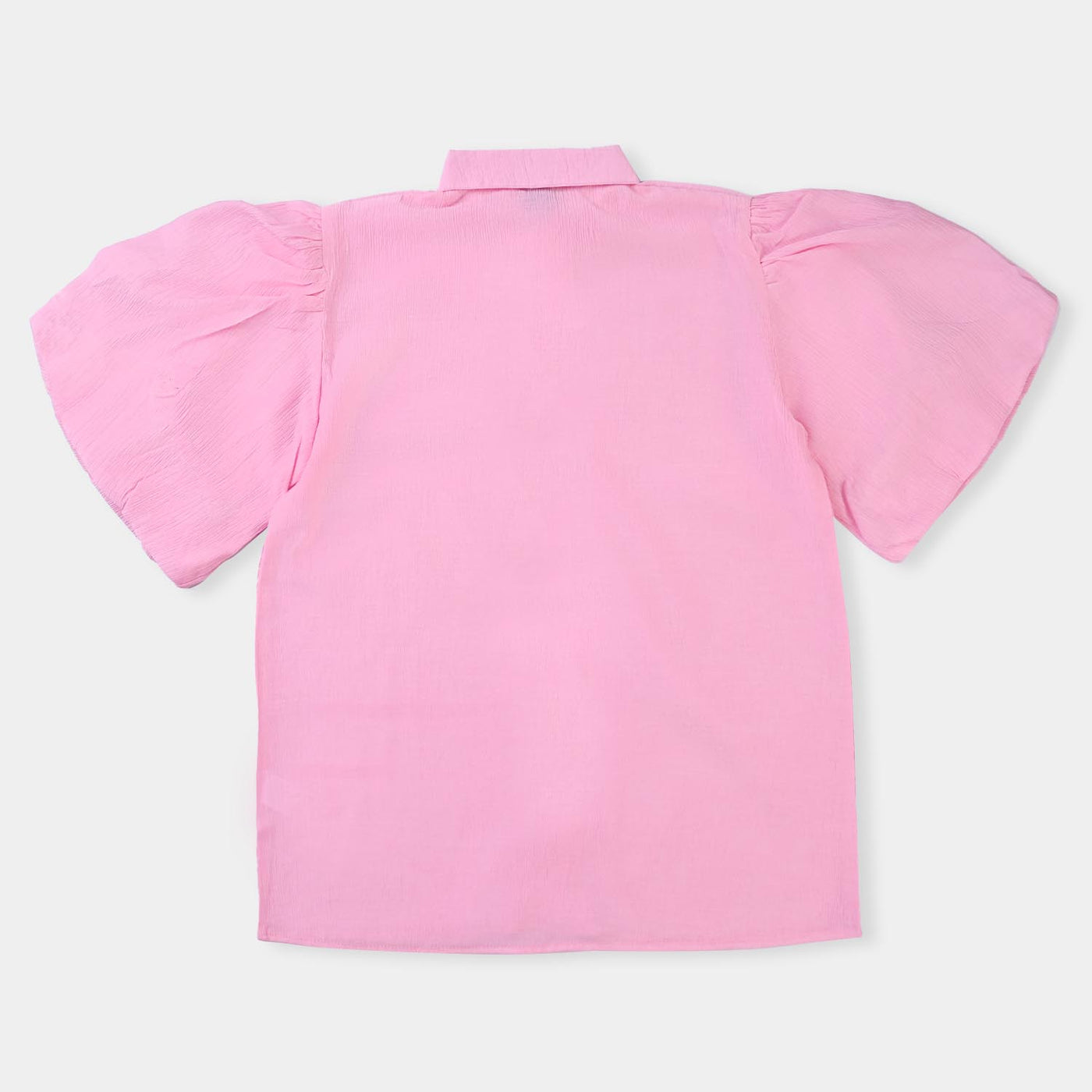 Girls Cotton Casual Crushed Top-Pink