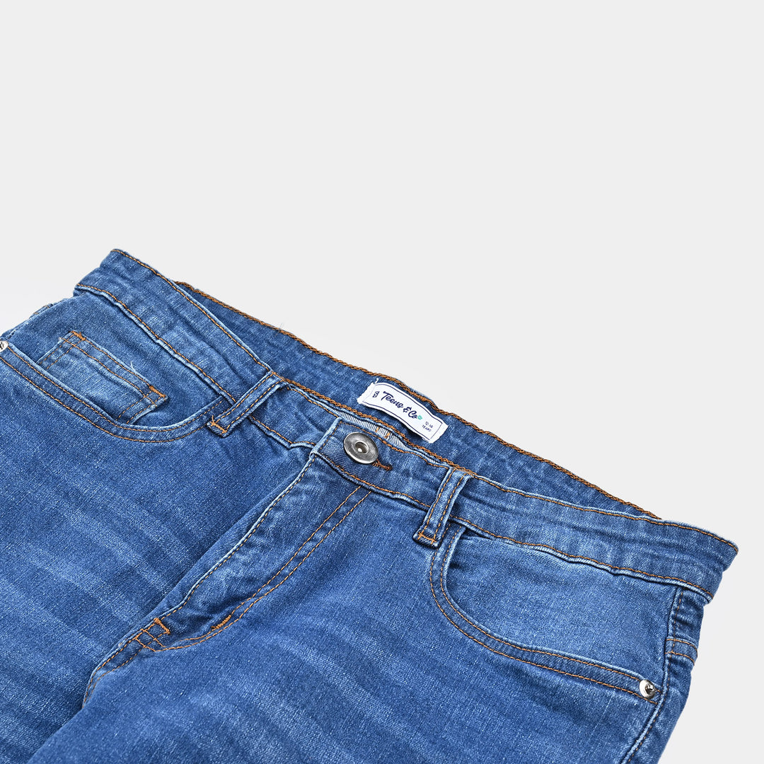 Teen Boys Denim Stretch Pant-Mid Blue