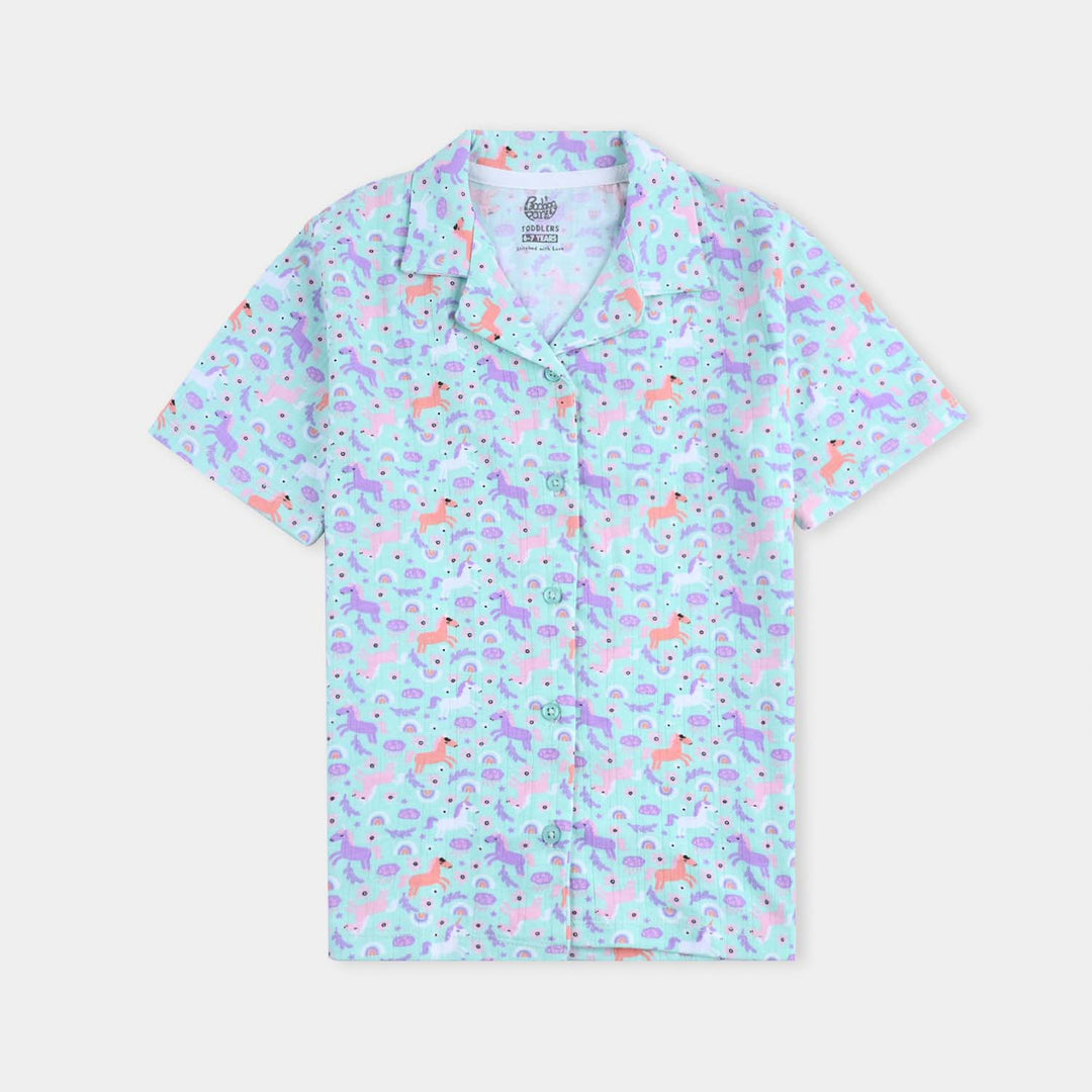Girls Drop needle Knitted Nightwear-Printed