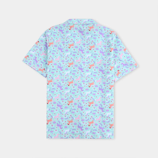 Girls Drop needle Knitted Nightwear-Printed