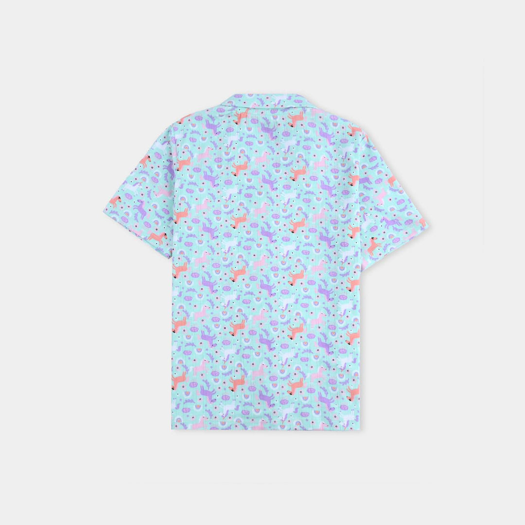 Infant Girls Drop needle Knitted Nightwear-Printed