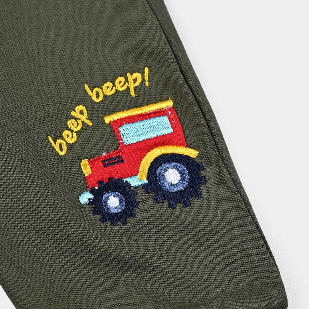 Infant Boys Cotton Terry Pyjama Jeep-Green