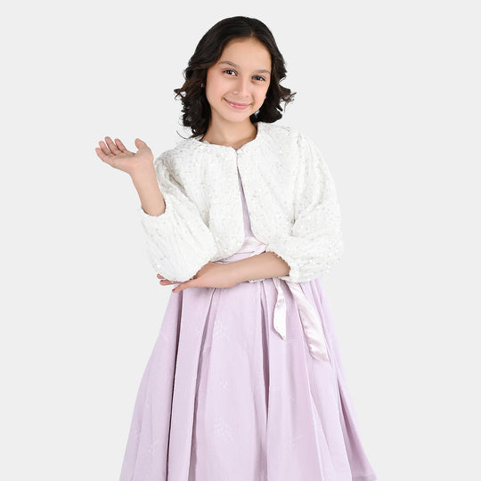 Girls Velvet Bolero Winter Grace (White)