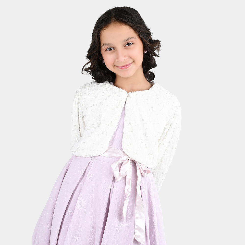 Girls Velvet Bolero Winter Grace (White)