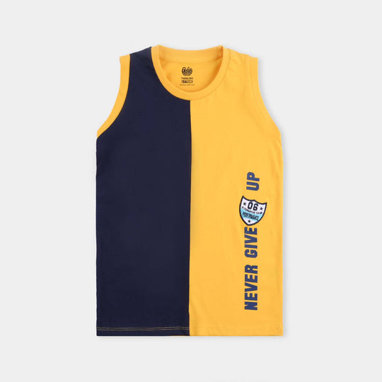 Boys Cotton Jersey Sando Never Give Up-Navy.Blue