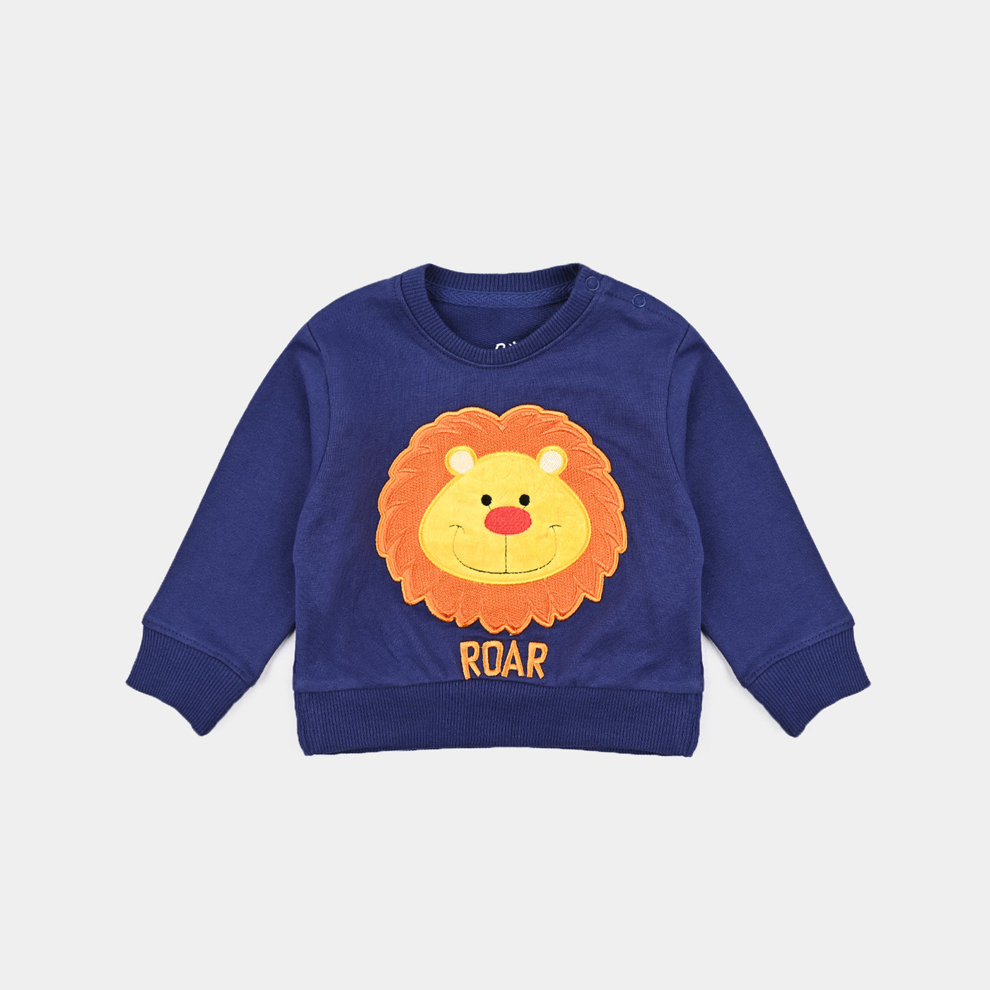 Infant Boys Cotton Terry Sweatshirt Roar-Navy Blue