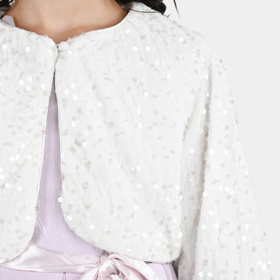 Girls Velvet Bolero Winter Grace (White)
