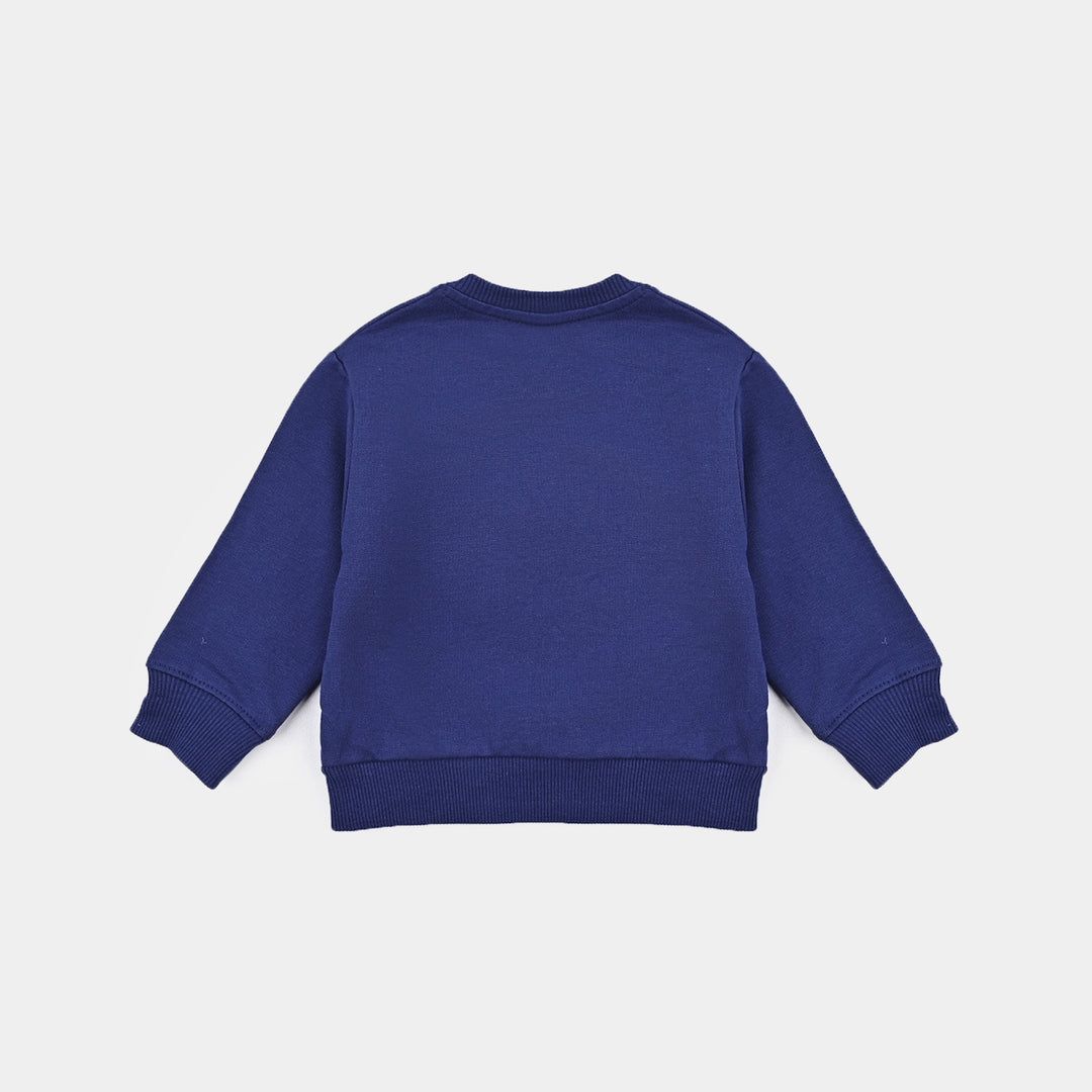 Infant Boys Cotton Terry Sweatshirt Roar-Navy Blue