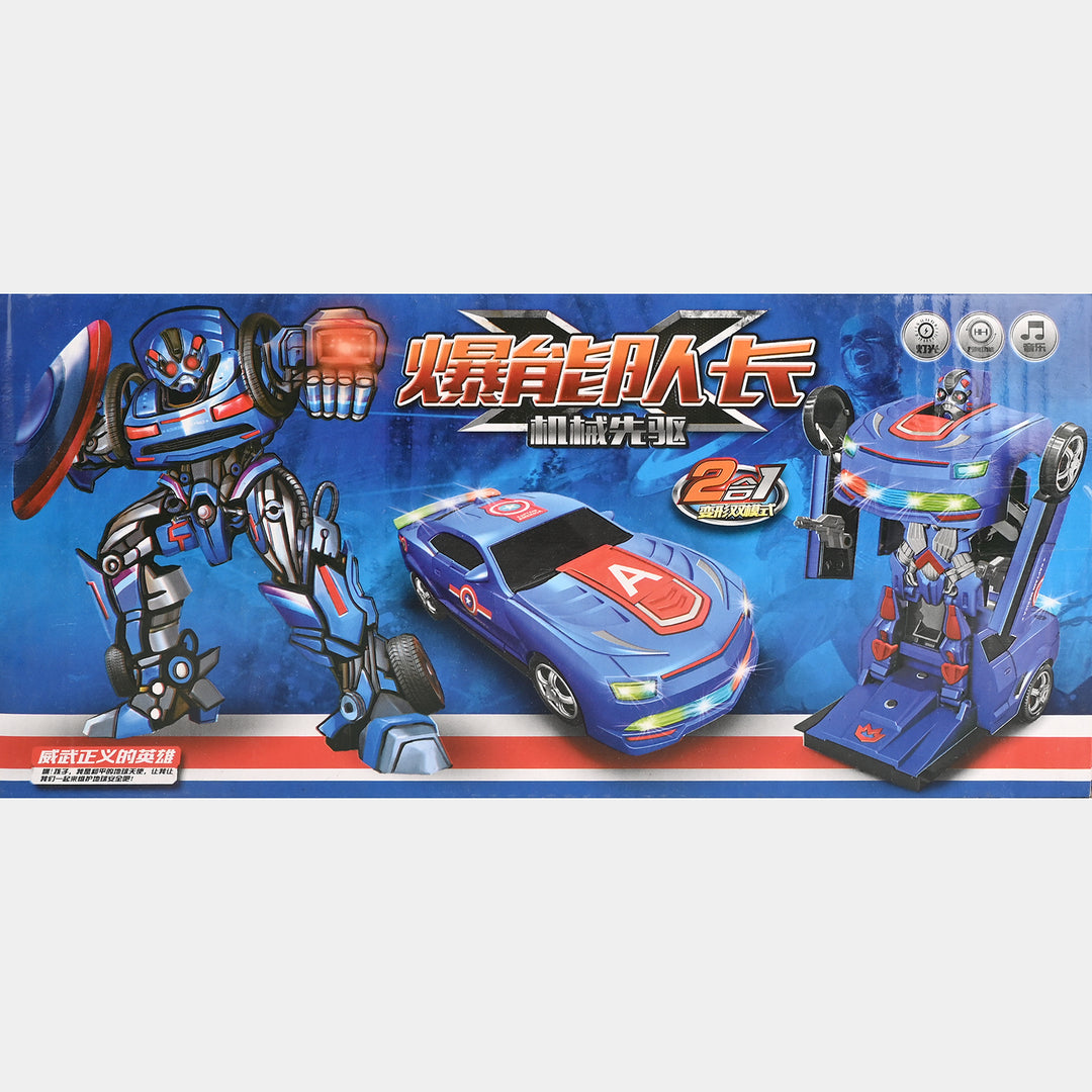 Mechanical Robot Deformation Car Toy with Light & Music