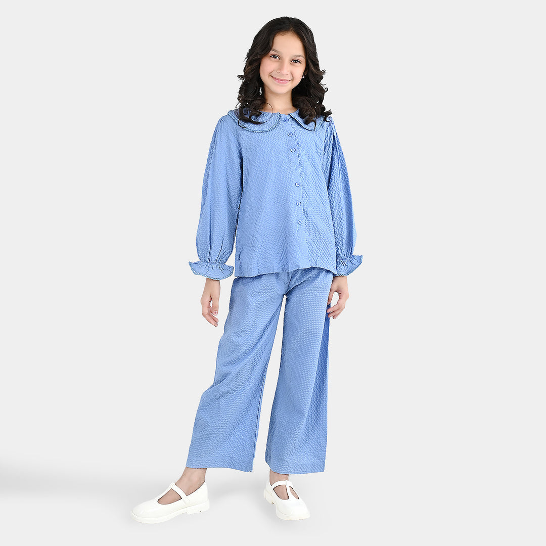 Girls Polyester Co-Ord Set Breeze - Steel Blue