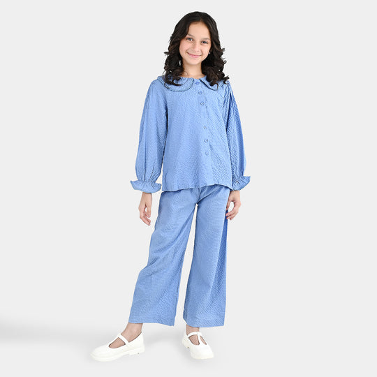 Girls Polyester Co-Ord Set Breeze - Steel Blue