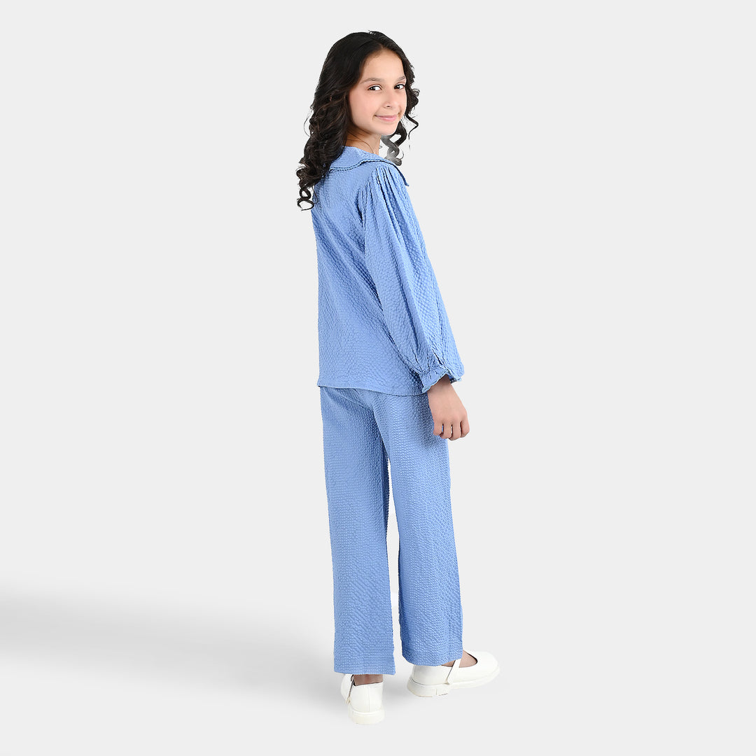 Girls Polyester Co-Ord Set Breeze - Steel Blue