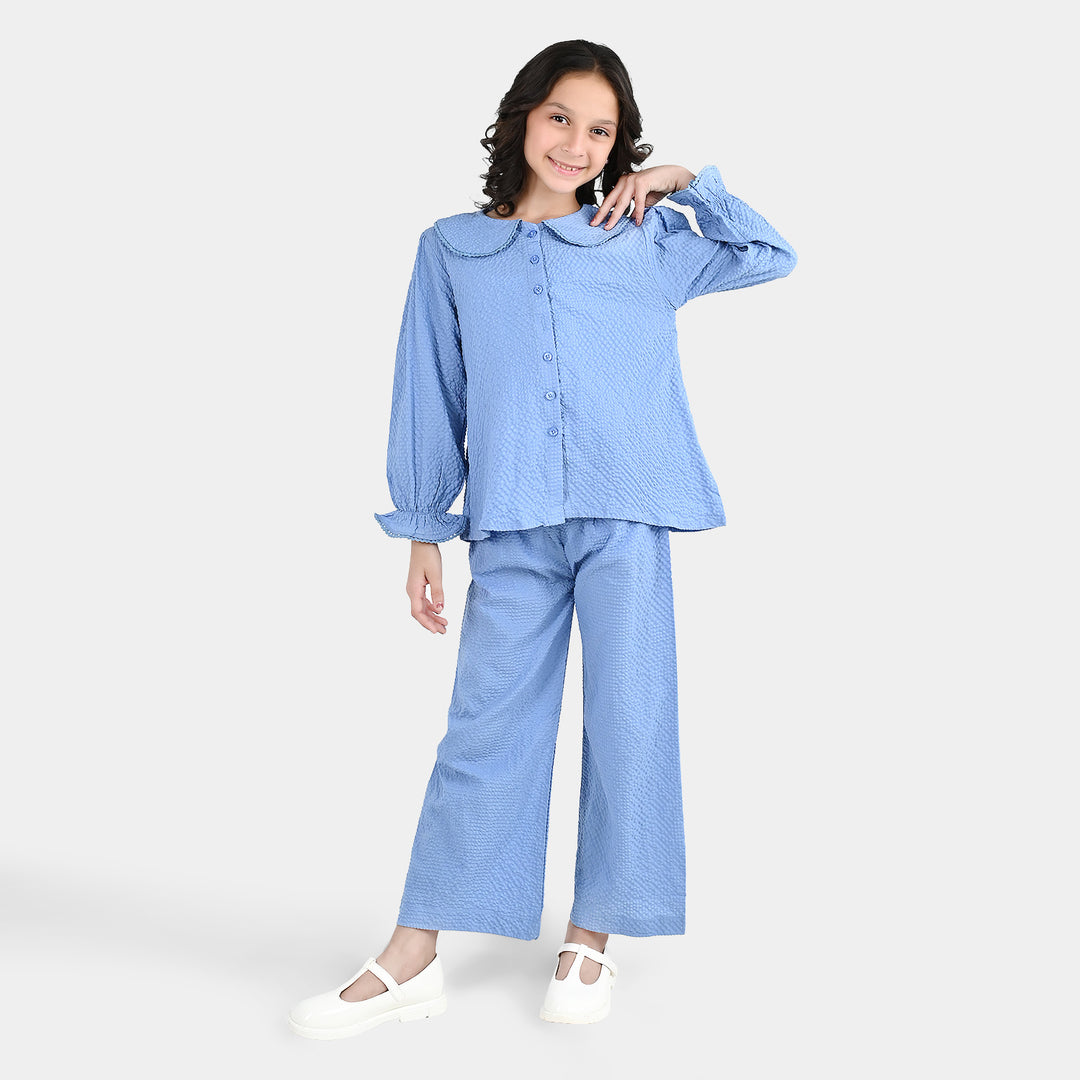 Girls Polyester Co-Ord Set Breeze - Steel Blue