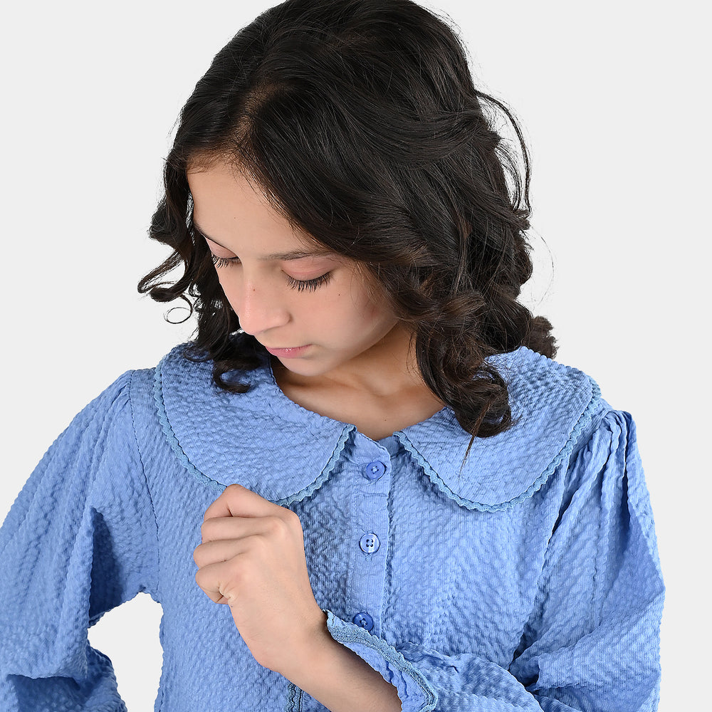 Girls Polyester Co-Ord Set Breeze - Steel Blue