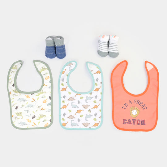 Baby Bib & Booties Set