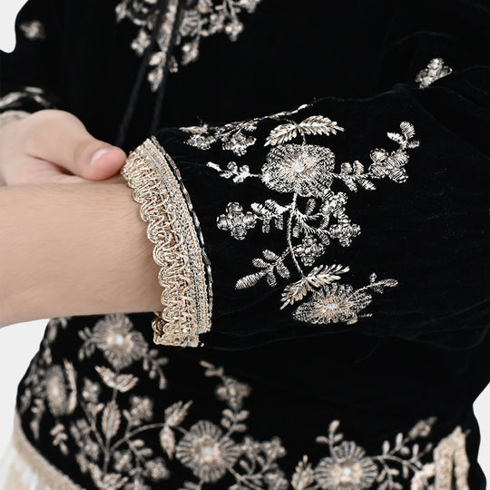 Girls Velvet 3Pcs Luxe Grace-BLACK