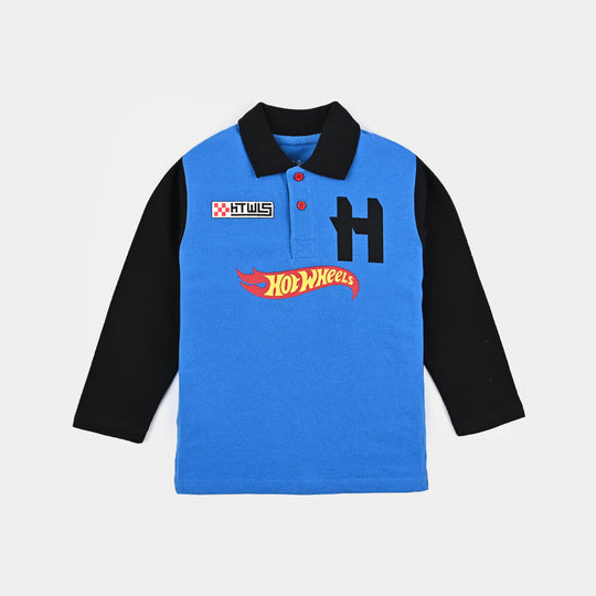 Boys Cotton PK Polo Hot Wheels-Blue/Black