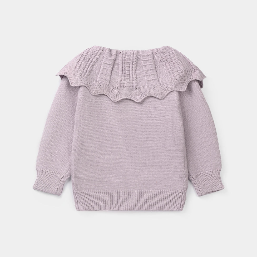 Infant Girls Acrylic Sweater-Fish Frill