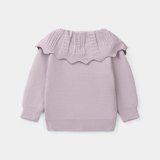 Infant Girls Acrylic Sweater-Fish Frill