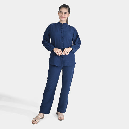 Teens Girls Poly Cotton Navy CO-Ord Set-NAVY