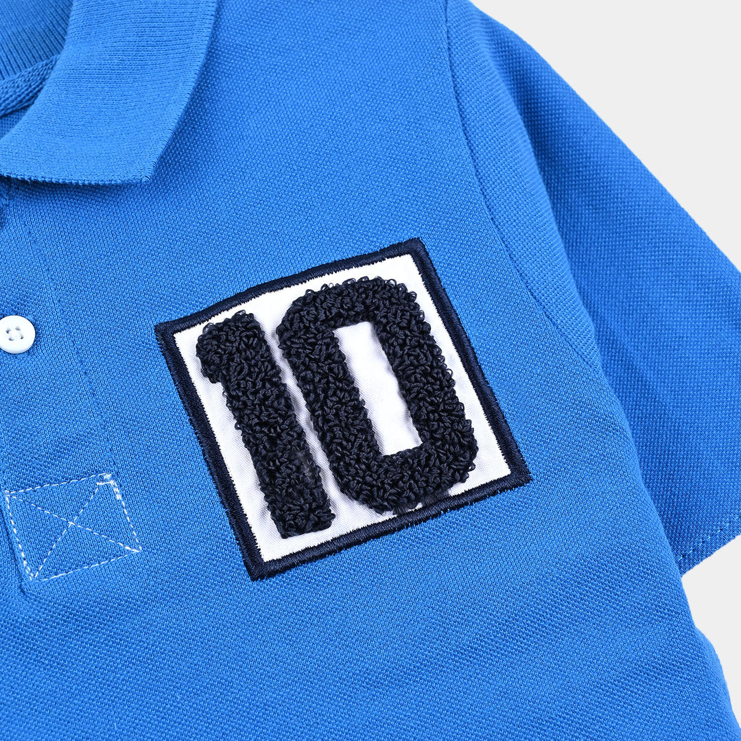 Boys Cotton PK Polo TEN-Blue