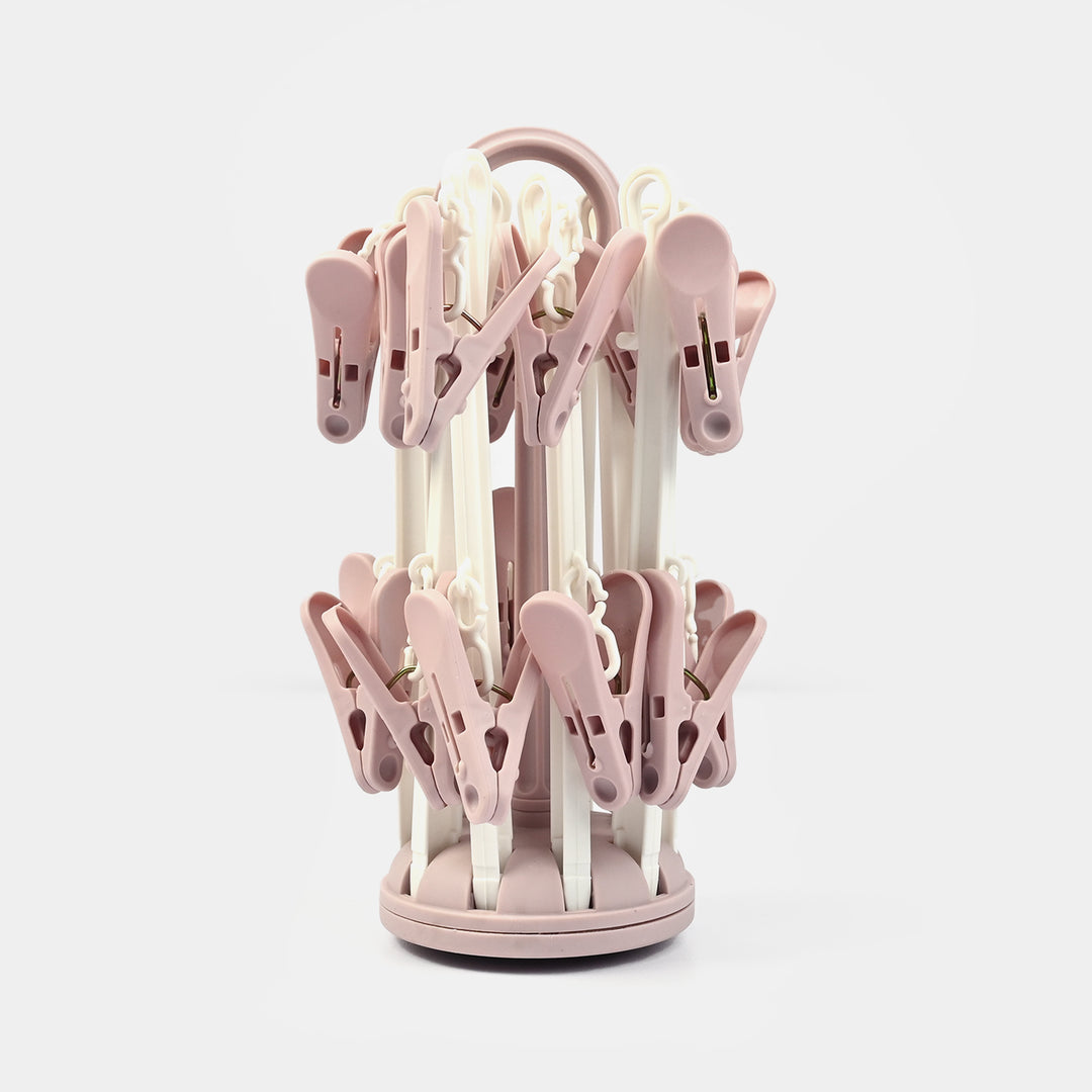 Baby Foldable Clothes Dryer Hanger With 20 Clips