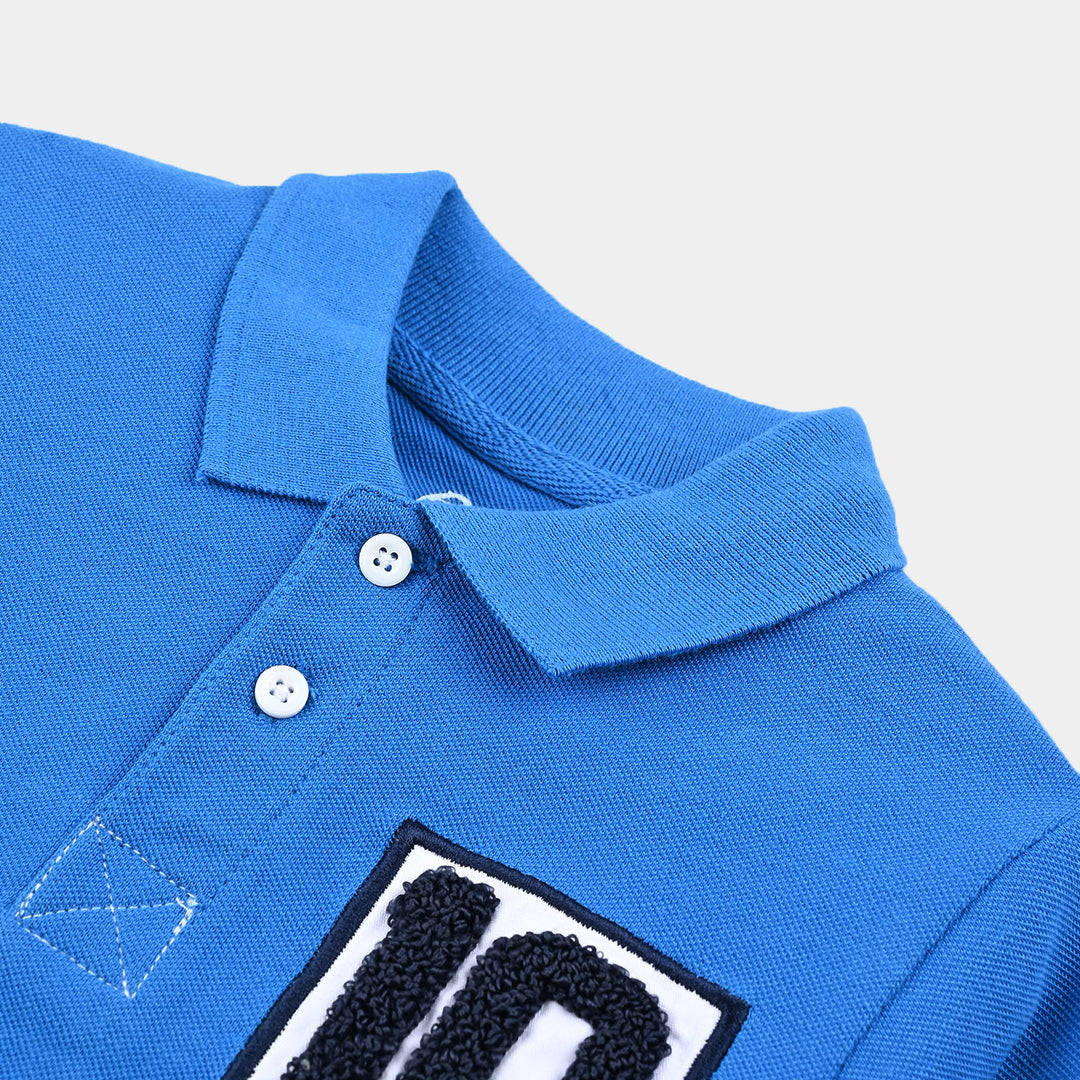 Boys Cotton PK Polo TEN-Blue