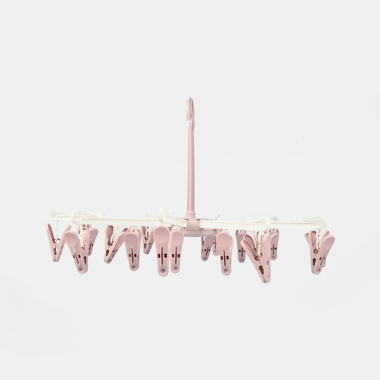 Baby Foldable Clothes Dryer Hanger With 20 Clips