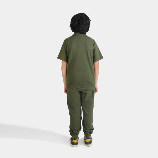 Boys Jumbo Pique 2 Piece Suit the Rules