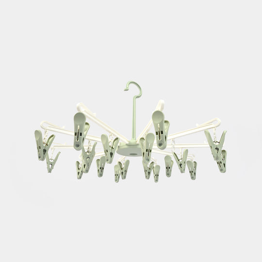 Baby Foldable Clothes Dryer Hanger With 20 Clips
