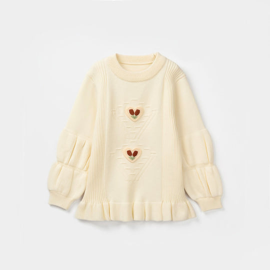 Infant Girls Acrylic Sweater - Off White