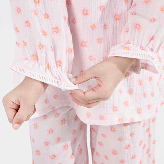 Girls Gauze Co-Ord Set (Orchid) - Baby Pink