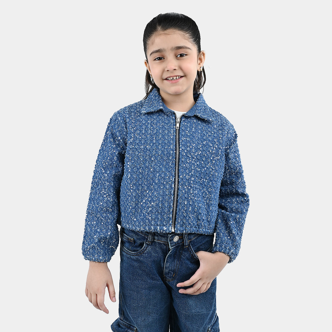 Girls Denim rigid Jacket Squence-LT.Blue