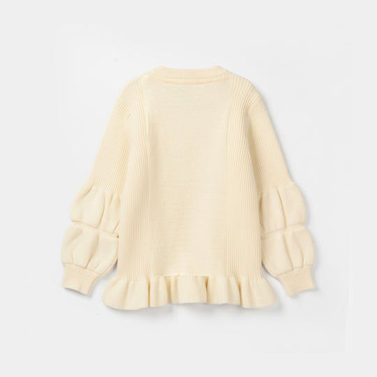 Infant Girls Acrylic Sweater - Off White