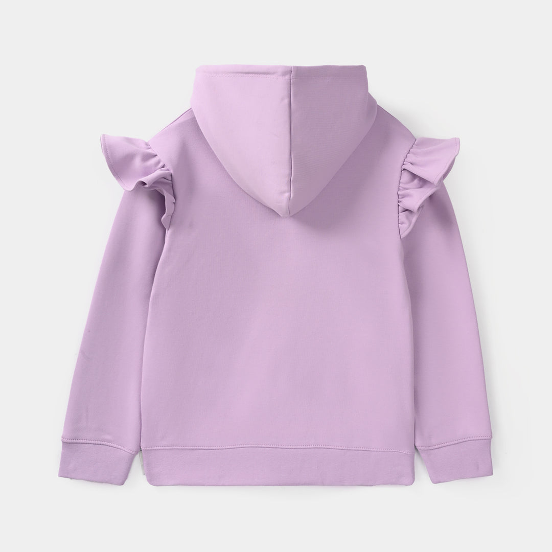 Girls Cotton Interlock Knitted Jacket Butterfly - Purple