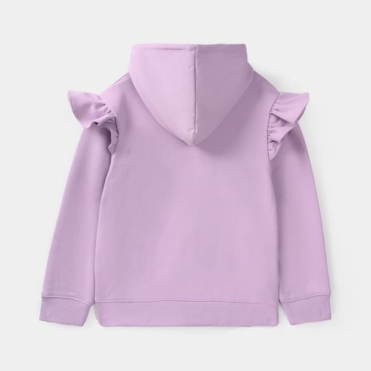 Girls Cotton Interlock Knitted Jacket Butterfly - Purple