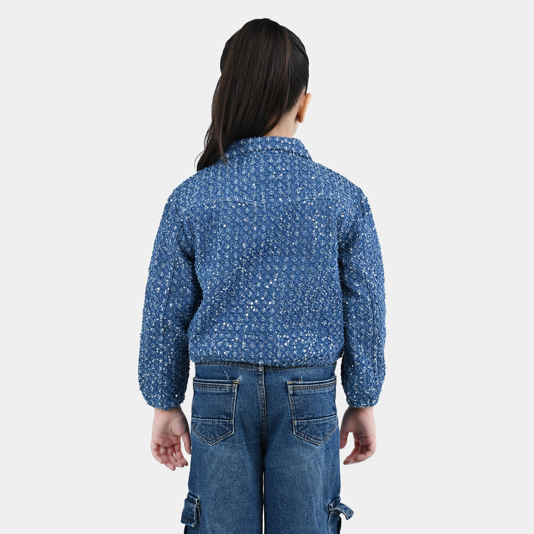 Girls Denim rigid Jacket Squence-LT.Blue
