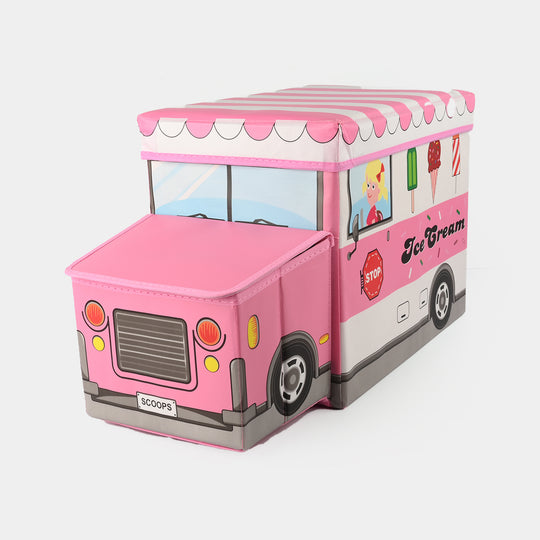 Kids Bus Storage Box Pink 779
